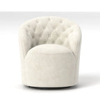Fauteuils pivotants à 360 degrés en velours capitonné moderne SEYNAR avec dossier touffeté (lot de 2)