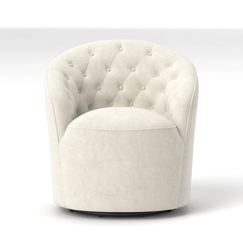 Fauteuils pivotants à 360 degrés en velours capitonné moderne SEYNAR avec dossier touffeté (lot de 2)