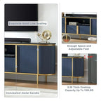 Meuble TV de luxe moderne, meuble de divertissement, avec plateau en faux marbre