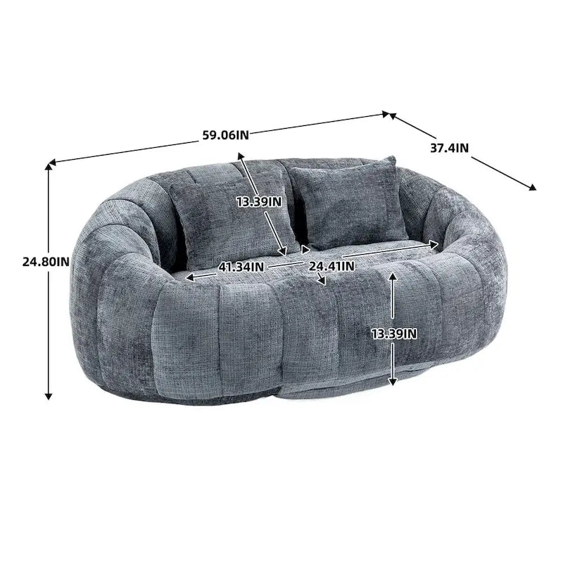 Fauteuil poire paresseux en chenille