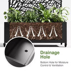 MAYEERTY Jardinière avec treillis en fer noir, style 01, 72 x 47 x 16 pouces, lot de 3 pièces