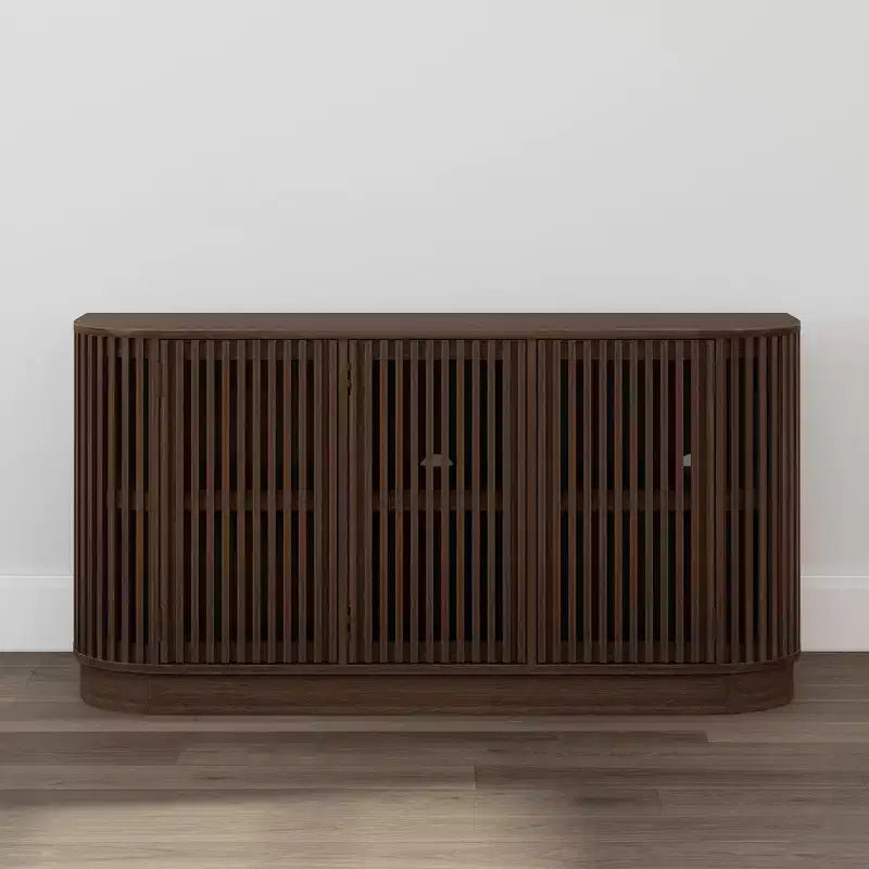 Buffet en bois massif Plank+Beam Contour avec 3 portes, meuble TV 59 po pour salon