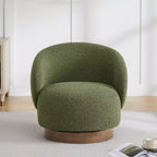 Fauteuil d'appoint pivotant Spruce&Spring en tissu avec base en bois