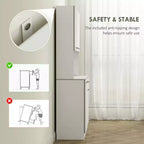 71 Armoire de cuisine, armoire de rangement haute avec support pour micro-ondes, buffet de cuisine moderne, 3 étagères réglables pour salon, salle à manger