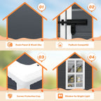 Abri de jardin en résine toutes saisons avec plancher, 1,8 m x 1,2 m/1,8 m x 2,4 m/2,4 m x 1,8 m/2,4 m x 3 m, Spire Tool Shed