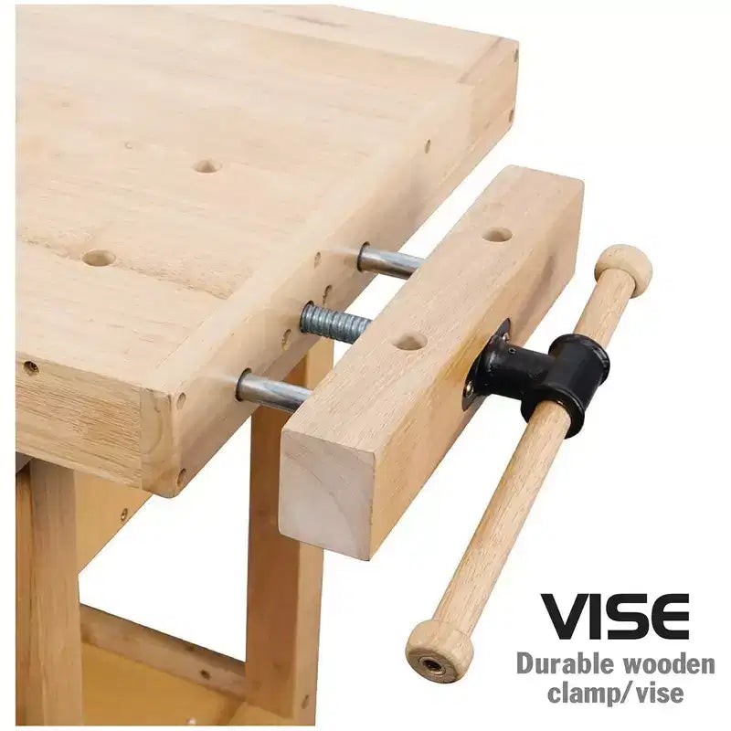 Établi en bois d'hévéa Olympia Tools 60, 4 tiroirs, capacité de 204 kg