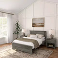Lit double Plank+Beam Farmhouse avec tête de lit, plateforme en bois massif