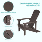 Chaises Adirondack d'extérieur en bois résistantes aux intempéries Bonosuki - Lot de 4