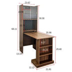 Table d'étude pliante moderne en bois GDFStudio Sinclair 36 avec rangement