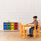Meuble de rangement à roulettes Cubby avec 15 bacs à ouverture frontale, 3x4, Meuble pour enfants