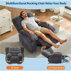 Fauteuil inclinable manuel, fauteuil inclinable ergonomique en tissu respirant avec poches latérales, canapé individuel, adapté au salon et à la chambre à coucher