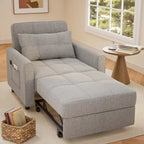 Canapé-lit convertible 3 en 1, chaise longue rembourrée réglable et pliable