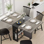 Table à manger pliante pour cuisine, table à manger peu encombrante, table de cuisine à rallonges avec 6 roulettes pour petits espaces