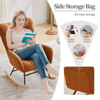 Fauteuil à bascule pour chambre d'enfant, Fauteuil à bascule pour salon pour l'allaitement, Fauteuils d'appoint confortables pour chambre à coucher, Fauteuils rembourrés en peluche Teddy pour l'intérieur