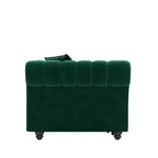 Canapé-lit gigogne 3-en-1 King Size Whisen Velvet et canapé convertible avec pouf mobile, design capitonné