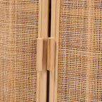 bali & pari Yanka Meuble de rangement en rotin naturel : Fait main, 2 étagères, design bohème