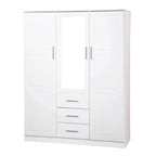 Palace Imports Armoire Cosmo 3 portes 100 % bois massif avec portes en bois massif ou portes miroir