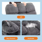 Fauteuil inclinable manuel, fauteuil inclinable ergonomique en tissu respirant avec poches latérales, canapé individuel, adapté au salon et à la chambre à coucher