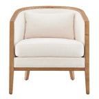 Fauteuil d'appoint en lin et rotin Tillman