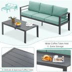 AECOJOY Ensemble de 7 Meubles de Jardin en Aluminium pour Extérieur