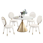 Ensemble de table et de chaises de salle à manger rondes Morden Fort Modern Luxury 5 pièces