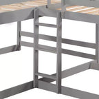 Lits superposés en L pour 4 enfants, lits superposés quadruples avec toboggan, lits superposés en bois doubles et jumeaux pour chambre à coucher ou dortoir