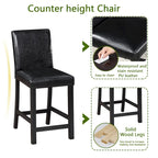 Ensemble de salle à manger moderne 5 pièces avec table carrée hauteur comptoir et 4 chaises rembourrées