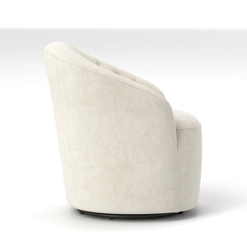 Fauteuils pivotants à 360 degrés en velours capitonné moderne SEYNAR avec dossier touffeté (lot de 2)