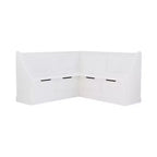 Banquette de coin-repas Linon Tobin traditionnelle en bois massif sans dossier avec coussin blanc - Linon