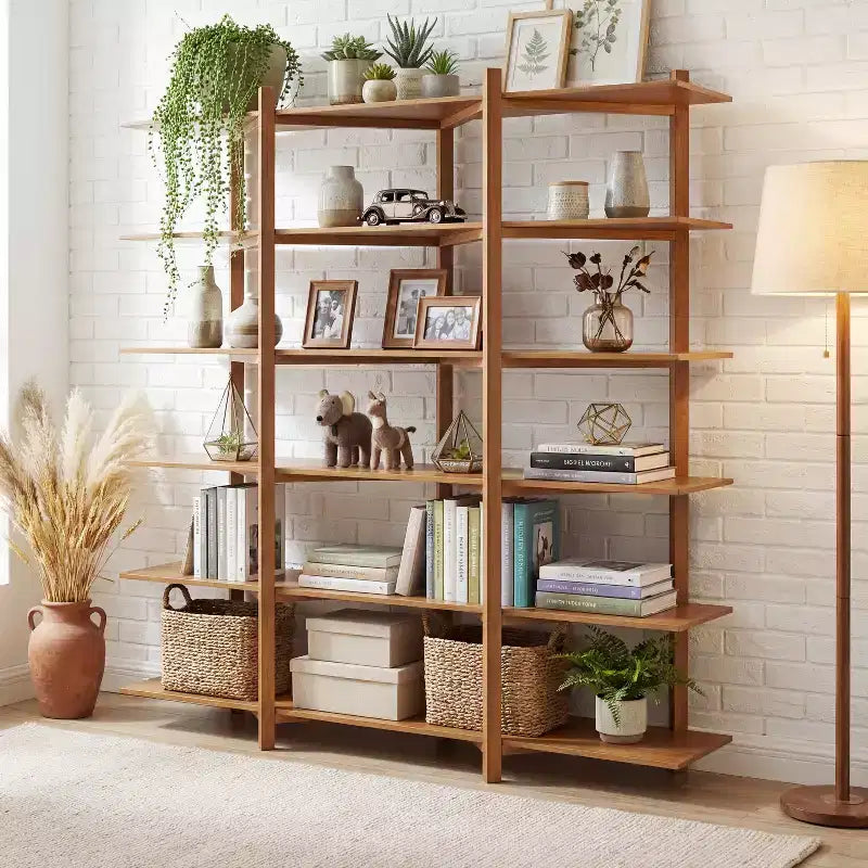Christopher Knight Home Elliot Étagère de rangement moderne à 6 niveaux en bois avec étagères ouvertes