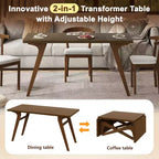 Table basse 2 en 1, table à manger extensible, table à hauteur réglable pour la maison et le bureau, peu encombrante - ModernLuxe