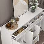Buffet bahut 150 cm blanc laqué moderne contemporain du milieu du siècle