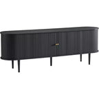 Meuble TV AMERLIFE 70 avec pieds en bois massif, console TV de style moderne du milieu du siècle avec porte à tambour