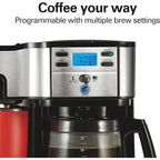 Cafetière 2-en-1 12 tasses et monodose, Verseuse en verre, Pause & Versement automatiques, Noir