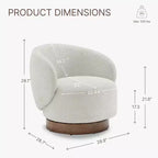 Fauteuil d'appoint pivotant Spruce&Spring en tissu avec base en bois
