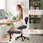 Chaise de bureau ergonomique Pinmoco Criss Cross, Chaise de méditation réglable en hauteur, Pivotante à 360°, Support lombaire, Chaise de travail et de bureau, Chaise TDAH