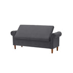 Banc de rangement pour chambre, bout de lit, accoudoirs roulés, canapé ottoman en velours, long banc