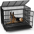 BOSSIN Cage pour Chien Robuste Indestructible 48/38 Pouces, Niche Anti-Évasion avec Roues Verrouillables