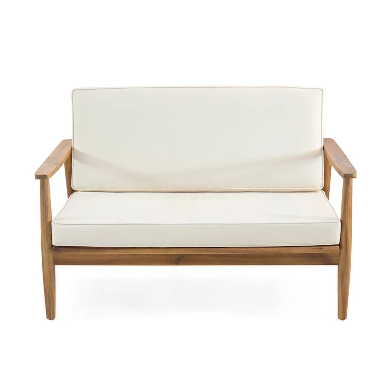Ensemble de conversation d'extérieur 4 places en bois d'acacia Willowbrook par Christopher Knight Home