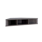 Meuble TV d'angle flottant 47", 3 étagères, style transitoire, fixation murale peu encombrante