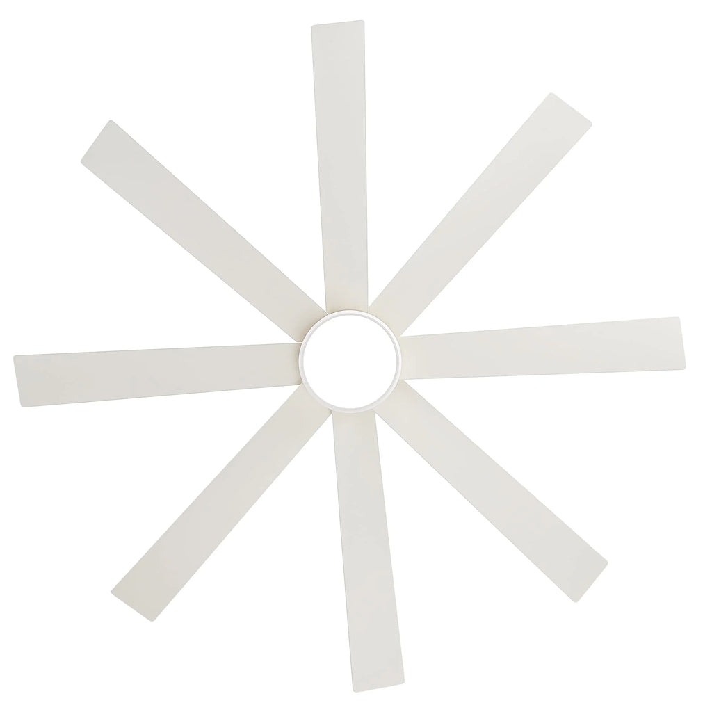 Ventilateur de plafond de 65 pouces à 8 pales noires avec lumière LED et télécommande
