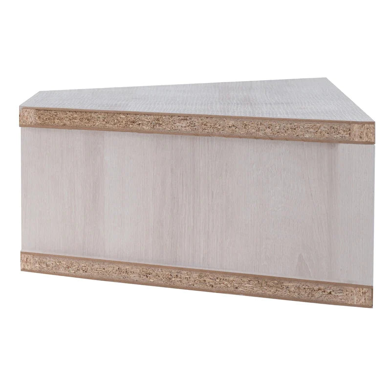 Meuble TV d'angle flottant 47", 3 étagères, style transitoire, fixation murale peu encombrante