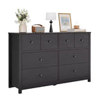 Commode moderne à 8 tiroirs pour chambre à coucher, grande commode en bois avec tiroirs profonds, meuble de rangement autonome pour salon