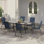 Chaises de patio, Lot de 4/6 chaises de salle à manger empilables d'extérieur en textilène léger résistant aux intempéries avec accoudoirs pour jardin, terrasse de piscine