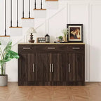 Buffet de cuisine Celebalcony avec rangement, grand buffet de cuisine de 135,6 cm avec 3 tiroirs et 4 portes, étagère réglable pour cuisine, salon