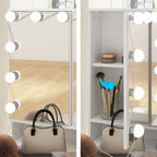 Coiffeuse avec miroir triptyque éclairage certifié et plateau en verre