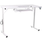 SewingRite SewStation 101 Table de couture pliante portable avec pieds en acier, blanc – Parfaite pour la maison, le bureau et les entreprises