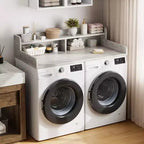 Comptoir de lave-linge et sèche-linge à 2 niveaux avec étagère ou tiroirs, couvercle de comptoir de buanderie avec coussin antidérapant, 54x27,5 - Dessus de lave-linge pour plier les vêtements