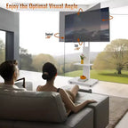 Meuble TV pour téléviseurs de 32 à 75 pouces, Chariot TV mobile à hauteur réglable avec tiroir et roulettes pour salon, chambre, bureaux -ModernLuxe
