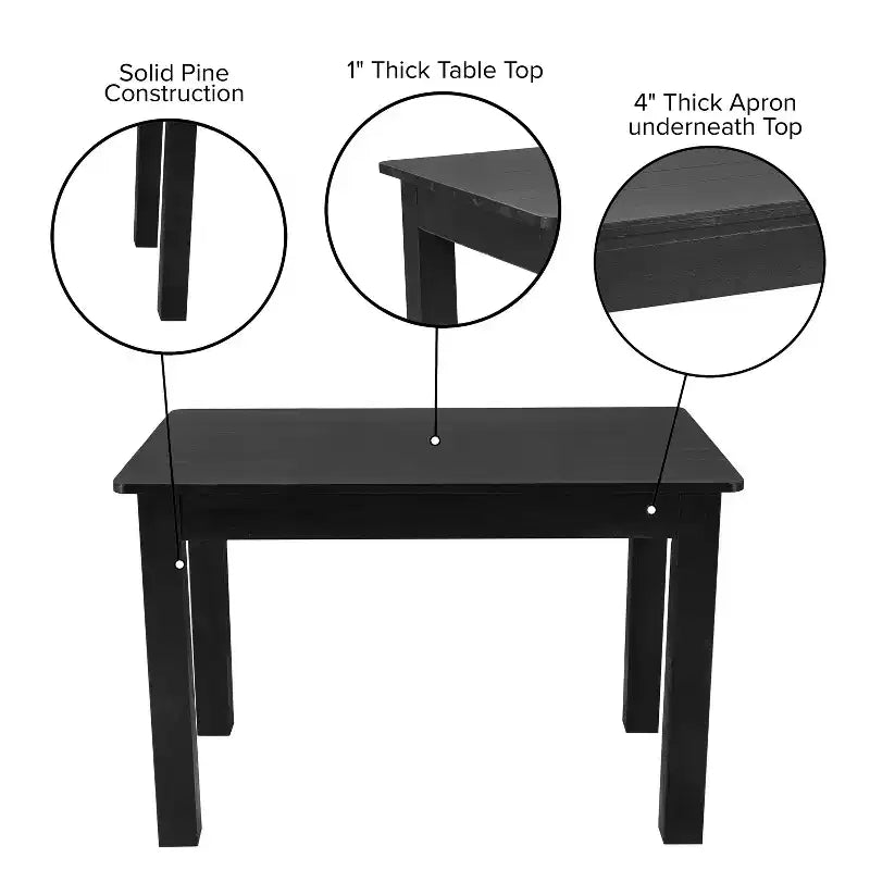 Table de salle à manger de ferme rectangulaire en pin massif 46 x 30 Flash Furniture